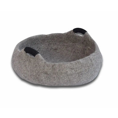 Dharma Dog Karma Cat Wool Pet Basket Handles Grey Medium Small Dogs & Cat Bed 20" Dharma Dog Karma Cat