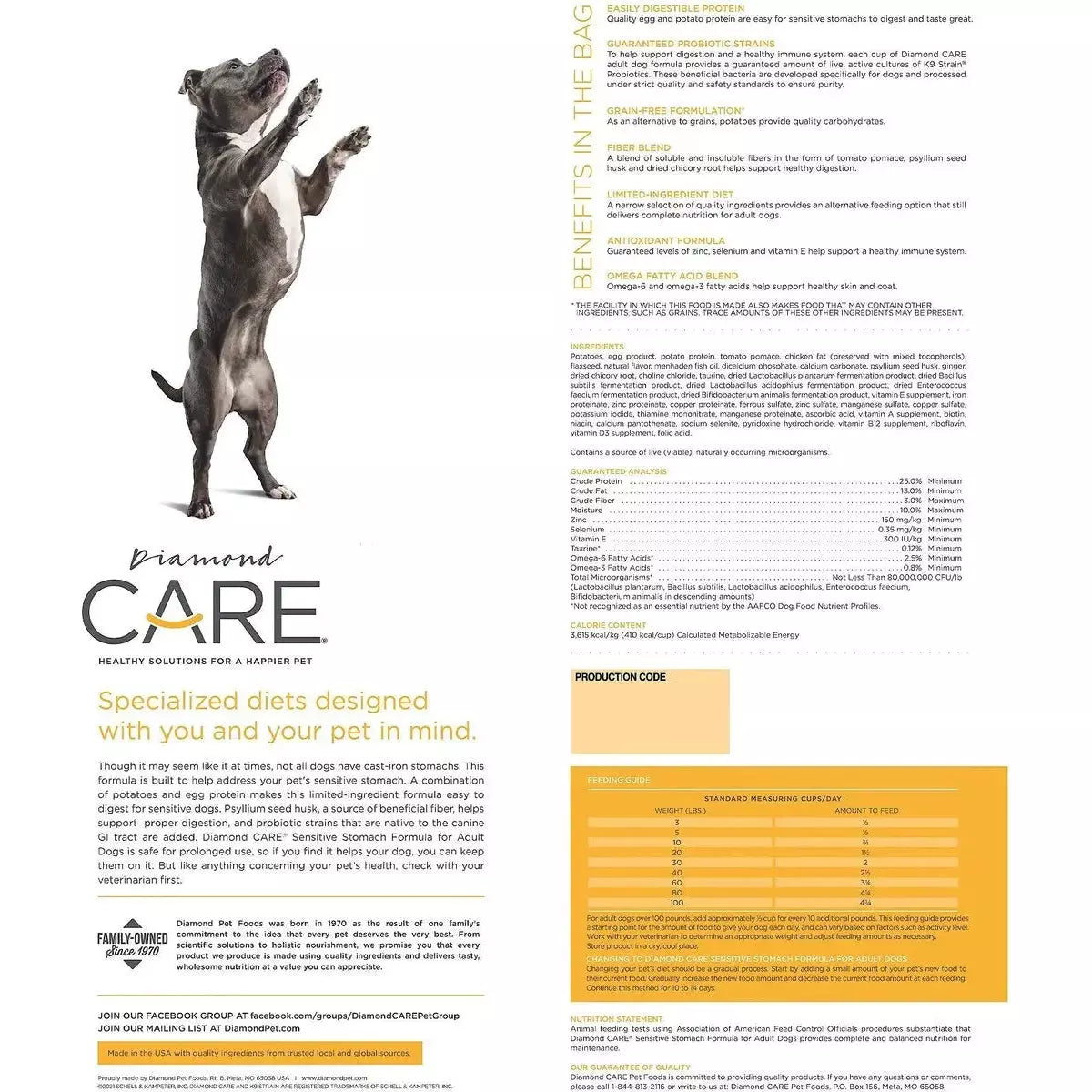 Diamond Care® Sensitive Stomach Formula Adult Dry Dog Food Diamond Care