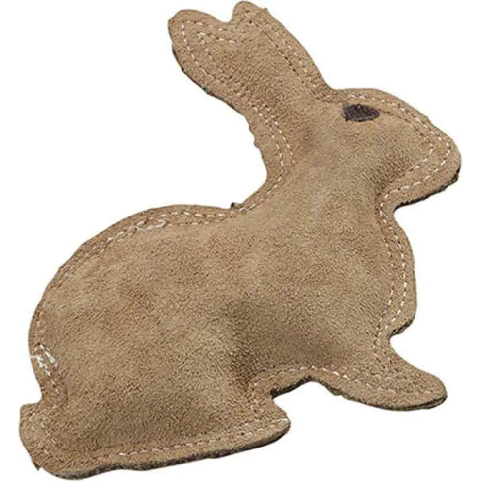 Dura-Fused Leather & Jute Dog Toy Rabbit Brown Small Ethical