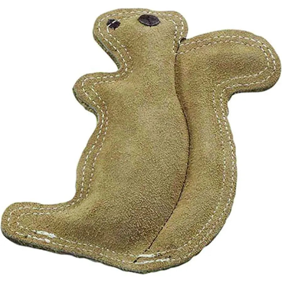 Dura-Fused Leather & Jute Dog Toy Squirrel Tan Small Ethical