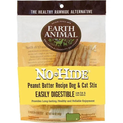 Earth Animal NoHide Peanut Butter Stix 10 Pk Earth Animal