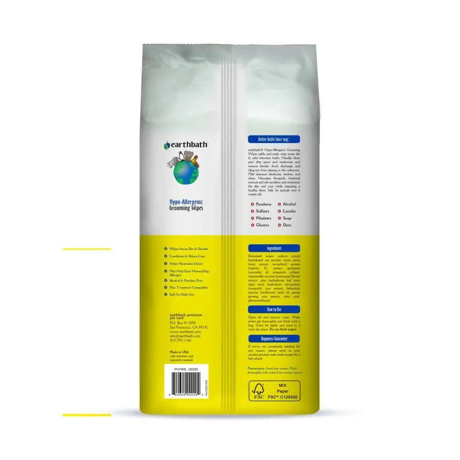 Earthbath Hypo-Allergenic Grooming Wipes, Fragrance Free 100 ct Earthbath®