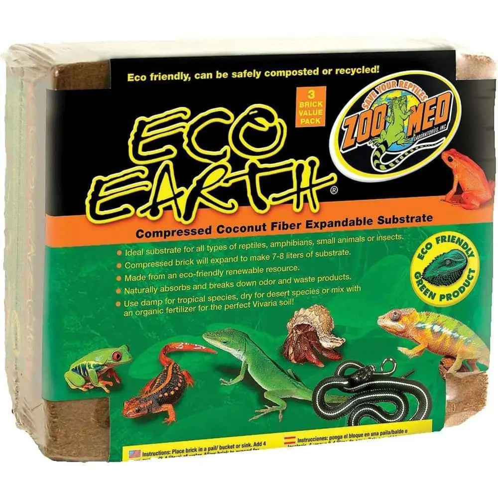 Eco Earth Compressed Coconut Fiber Reptile Substrate Zoo Med Laboratories