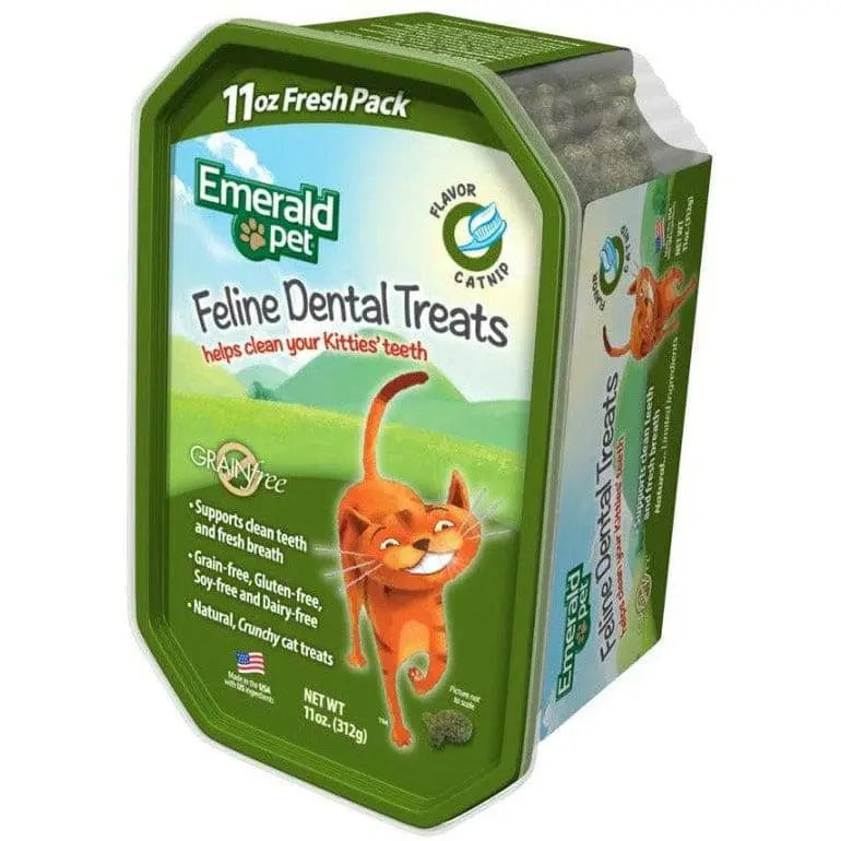 Emerald Pet Feline Cat Dental Treat Catnip Flavor Emerald Pet