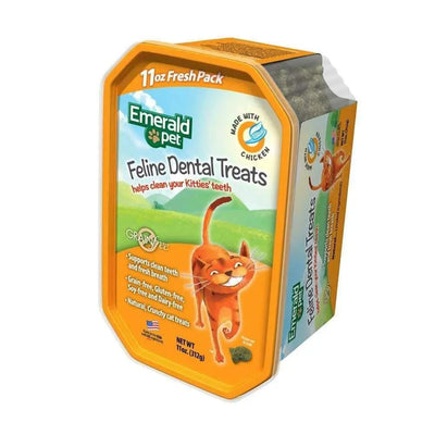Emerald Pet® Chicken Feline Dental Cat Treats Tub 11 Oz Emerald Pet®