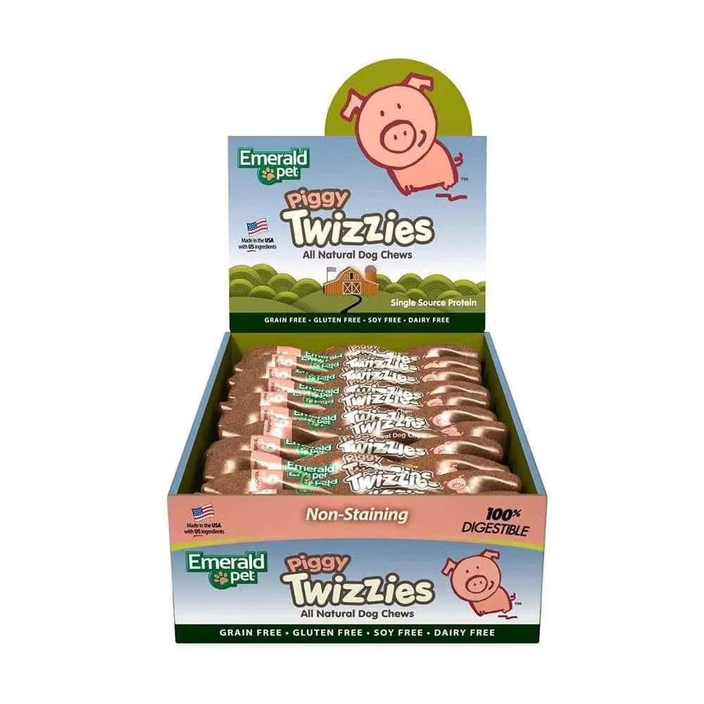 Emerald Pet® Grain Free Piggy Twizzies Dog Chews Treats 6 Inch X 30 Count Emerald Pet®