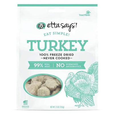 Etta Says! Eat Simple 100% Freeze Dried Turkey Dog Treats 2.5 oz Etta Says