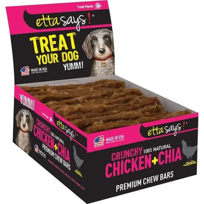 Etta Says! Premium Crunchy Bars Chicken & Chia Dog Treats 12 pk Etta Says