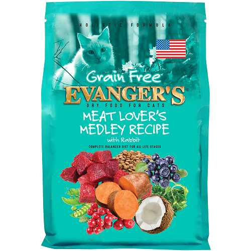 Evanger's Grain Free Meat Lovers Medley Recipe With Rabbit For Cats 4.4 lb Evanger's