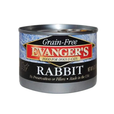 Evanger's Grain-Free Rabbit Canned Dog & Cat Food 24ea/6 oz Evanger's