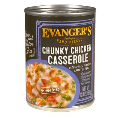 Evanger's Hand Packed Chunky Chicken Casserole Canned Dog Food 12ea/12 oz Evanger's