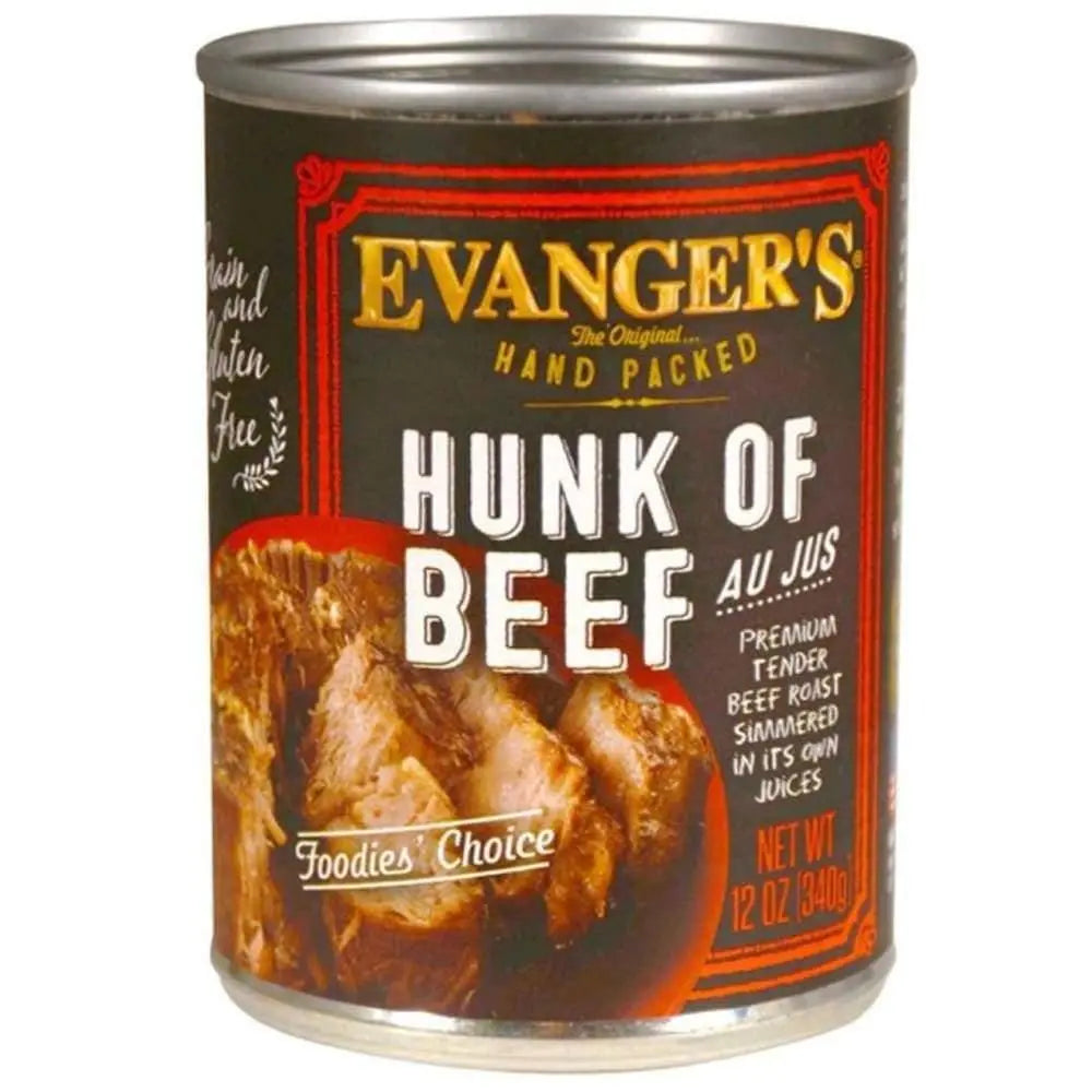 Evanger's Hand Packed Hunk of Beef Canned Dog Food case of 12 Evanger's