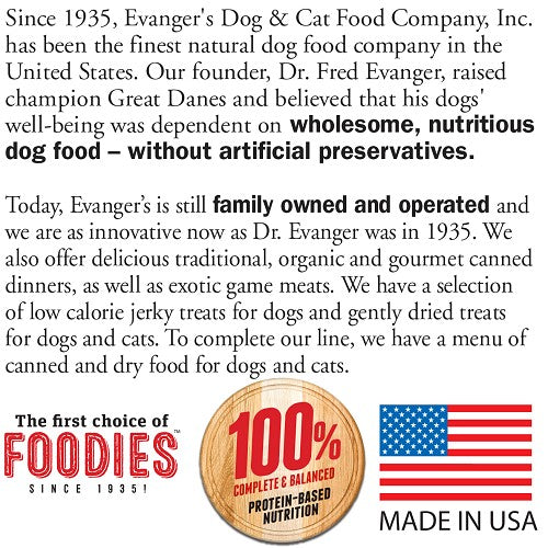 Evanger's Organics Beef Dinner Canned Dog Food 12ea/12.8 oz Evanger's