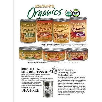 Evanger's Organics Turkey & Butternut Squash Dinner Canned Cat Food Evanger's