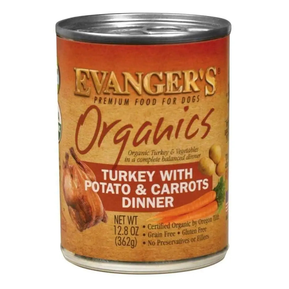 Evanger's Organics Turkey with Potato & Carrots Dinner Canned Dog Food 12ea/12.8 oz Evanger's