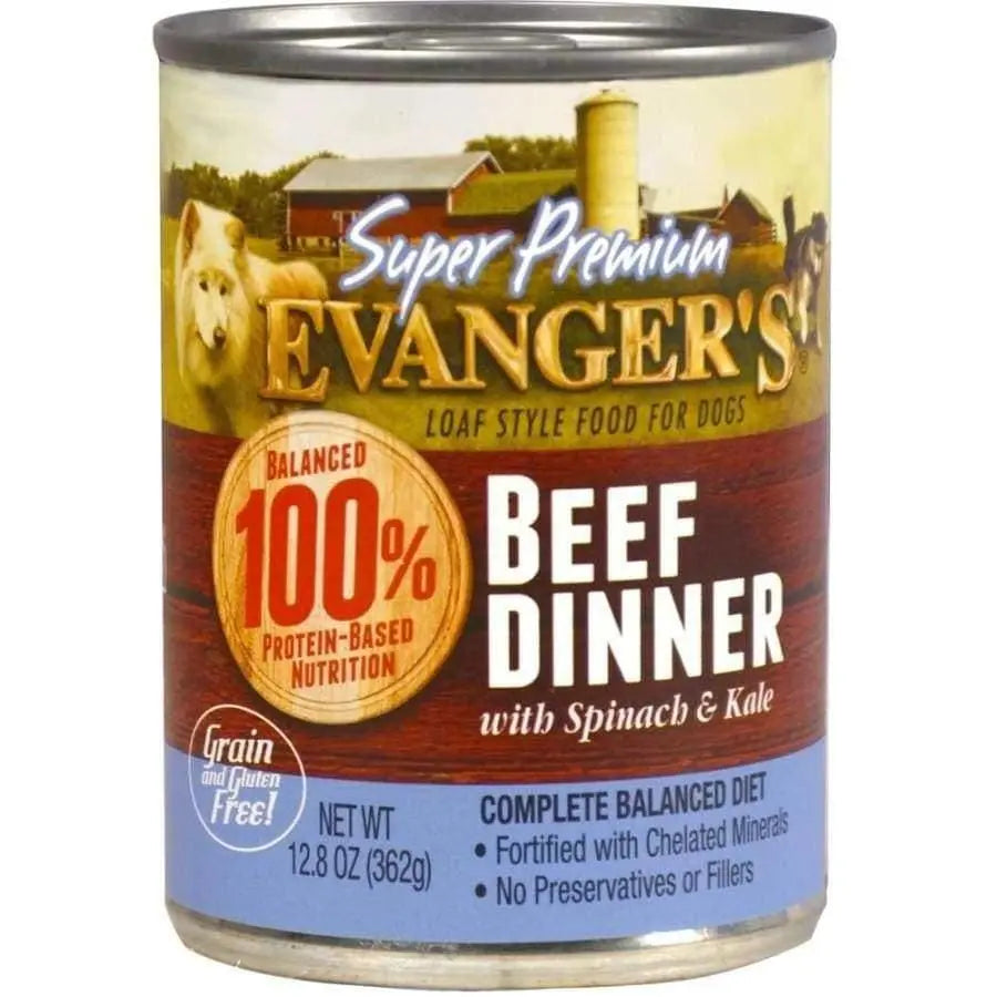 Evanger's Super Premium Beef Dinner Canned Dog Food 12ea/12.8 oz Evanger's