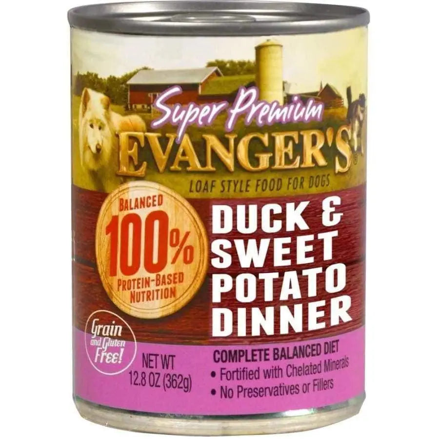 Evanger's Super Premium Duck & Fresh Sweet Potato Dinner Canned Dog Food 12ea/12.8 oz Evanger's