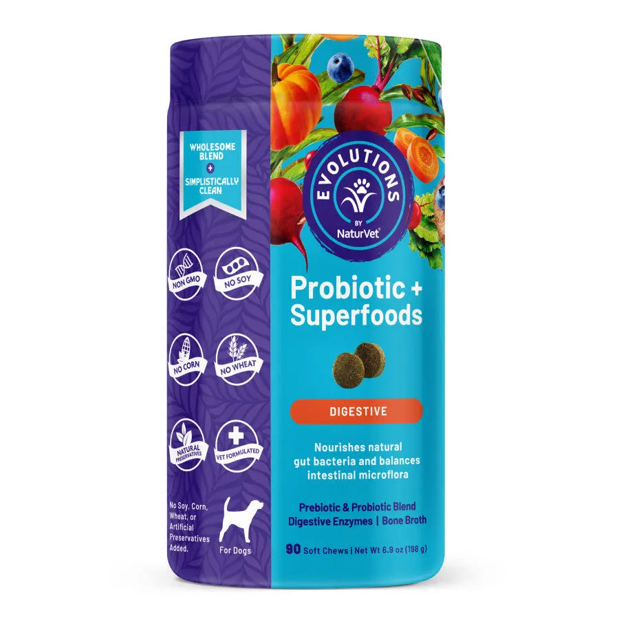 Evolutions by NaturVet Probiotic & Superfoods Digestive Support Soft Chews 90 ct Evolutions by NaturVet