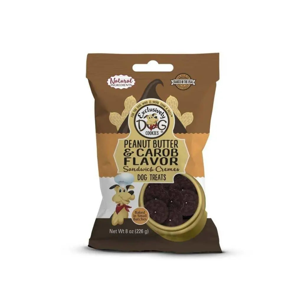 Exclusively Pet Peanut Butter & Carob Flavor Sandwich Cremes Dog Treats 8 oz Exclusively Pet CPD