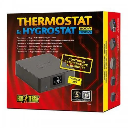 Exo Terra Thermostat (600W) & Hygrostat (100W) with Day/Night timer Exo-Terra