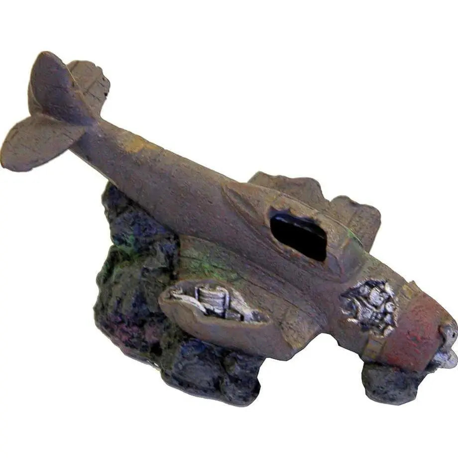 Exotic Environments Sunken Wwii Plane With Cave Blue Ribbon Pet