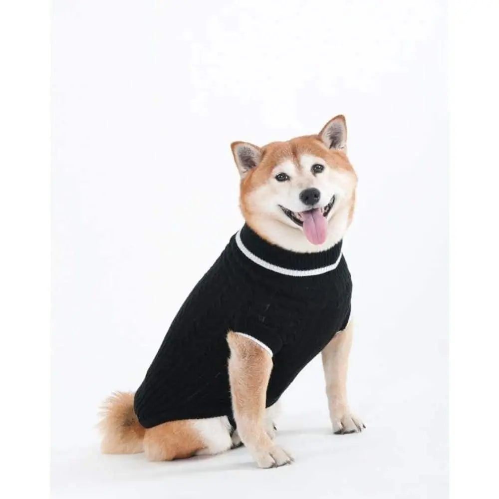 Fashion Pet Classic Cable Dog Sweater Black Fashion Pet CPD