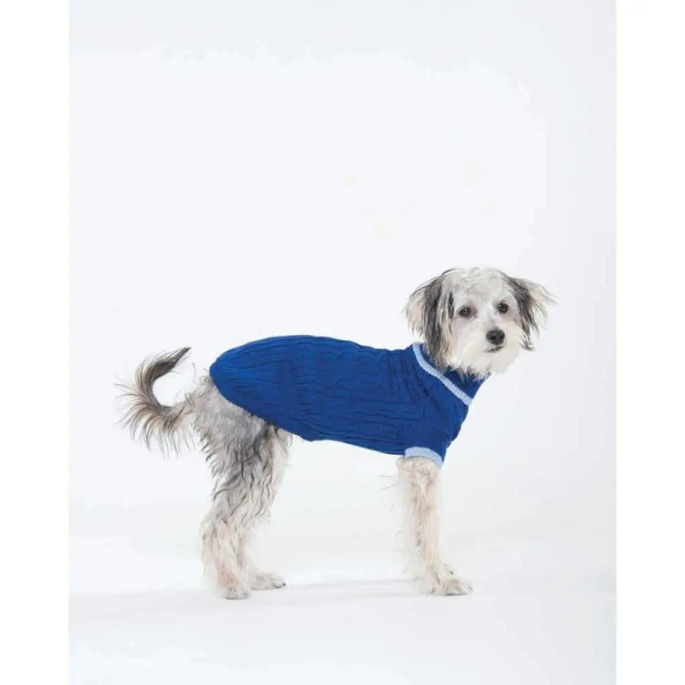 Fashion Pet Classic Cable Dog Sweater Cobalt Blue Fashion Pet CPD