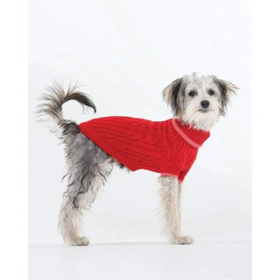 Fashion Pet Classic Cable Dog Sweater Red Fashion Pet CPD