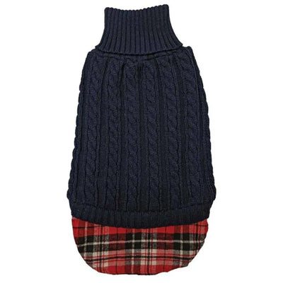 Fashion Pet Un-Tucked Cable Dog Sweater Navy 1ea/Extra-Large Fashion Pet CPD