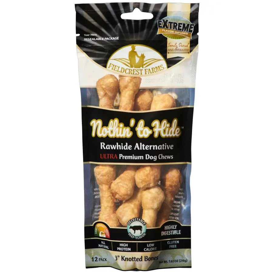 Fieldcrest Farms Nothin' To Hide Ultra Knotted Bone Dog Treat Beef Fieldcrest Farms