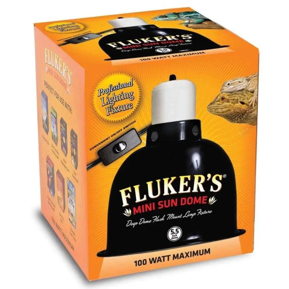 Fluker's Mini Sun Dome Lighting Fixture Black 5.5 in Fluker's CPD