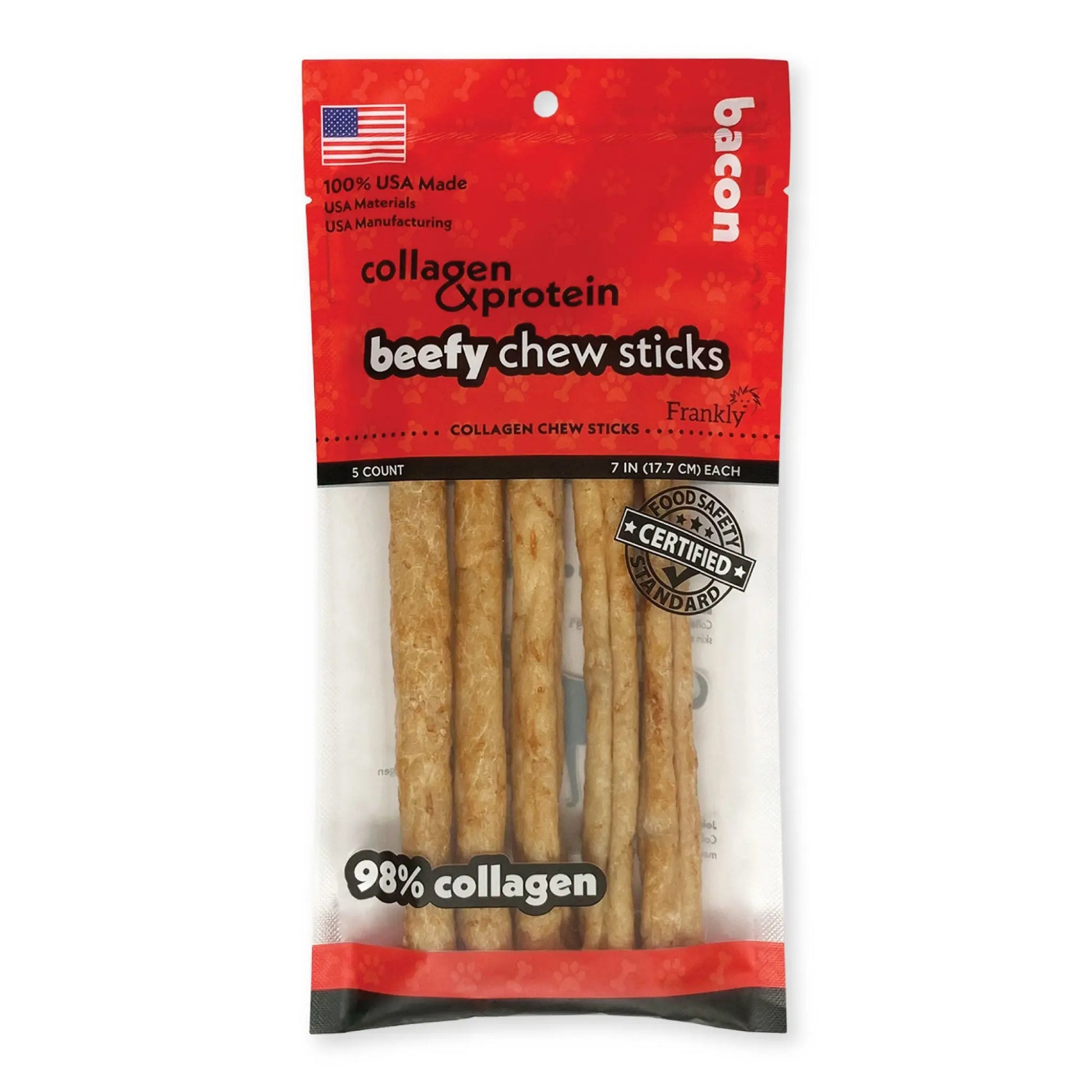 Frankly Pet Collagen Mega Beefy Bacon Sticks Dog Treat Frankly Pet