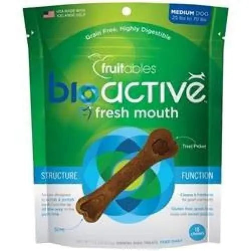 Fruitables Medium BioActive Fresh Mouth Dental Chews - 10.8oz. Pouch Fruitables