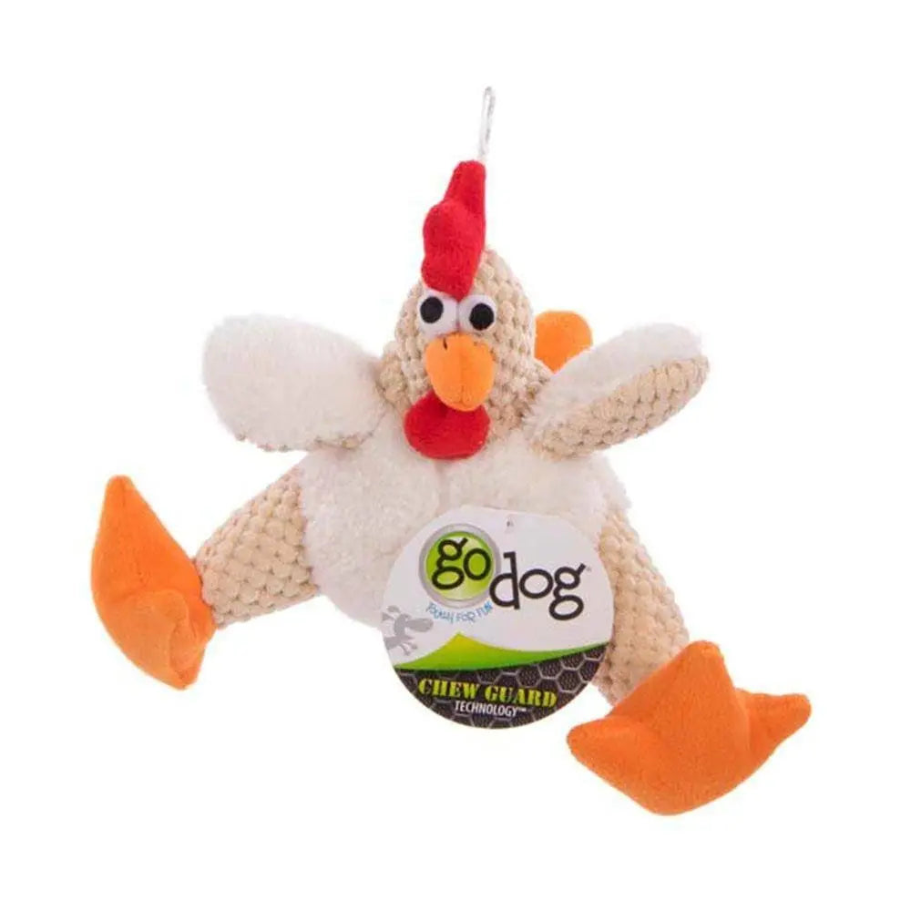GoDog® Checkers Fat White Roosters Dog Toys Small GoDog®