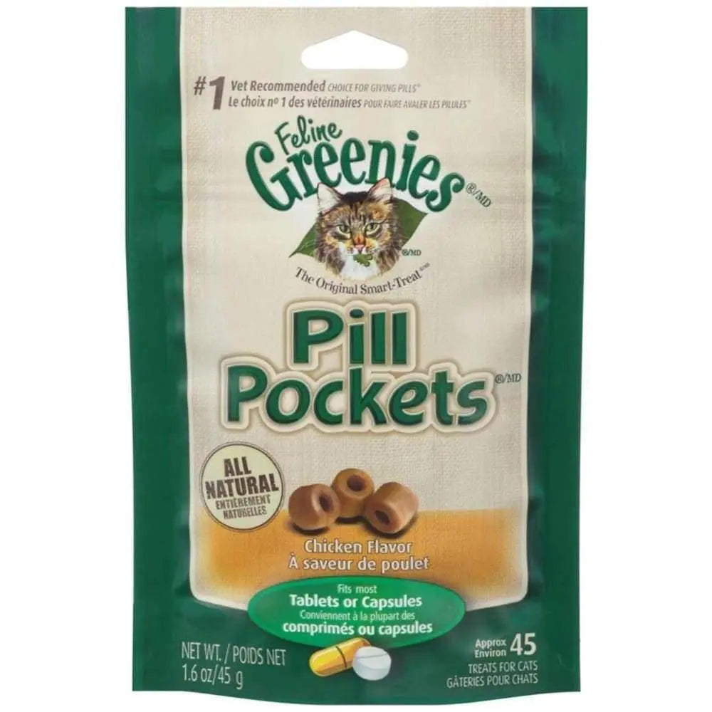 Greenies FELINE Pill Pockets Chicken Flavor Cat Treats Greenies CPD