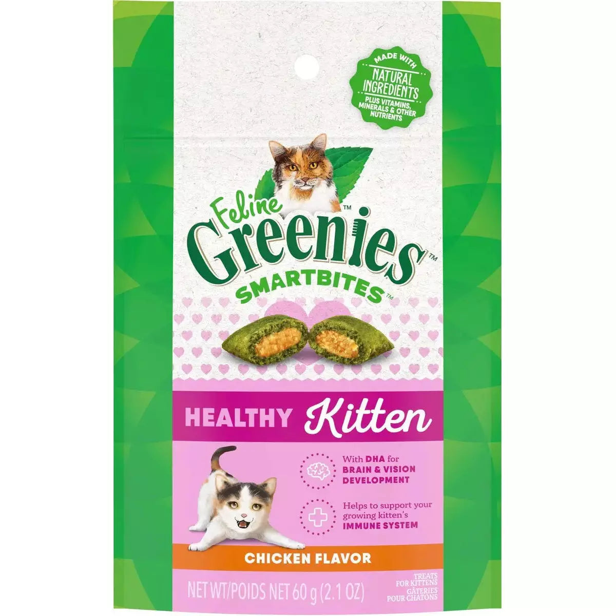 Greenies Feline Smart Bites Chicken Healthy Kitten Cat Treats Greenies