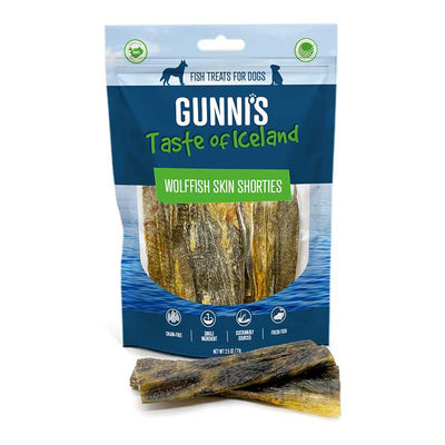 Gunni's Omega Rich  Wolffish Skin Shorties Dog Treats Gunni's Taste of Iceland