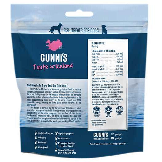 Gunni's Taste of Iceland Heart Healthy Herring Meat Bites Dog Treats 3.0oz Gunni's Taste of Iceland