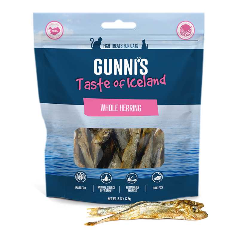 Gunni's Taste of Iceland Heart Healthy Whole Herring Cat Treats 1.5oz Gunni's Taste of Iceland