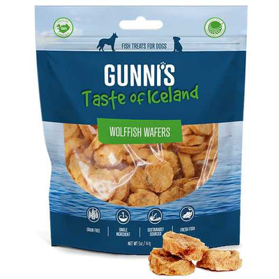 Gunni's Taste of Iceland Omega Rich Wolffish Wafers Dog Treats 5.0oz Gunni's Taste of Iceland