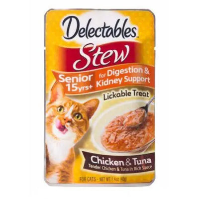 Hartz Delectables Stew Senior Cat Treats - Chicken & Tuna Hartz