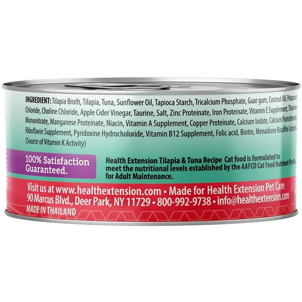 Health Extension Grain Free Tilapia and Tuna Canned Cat Food 24 / 2.8 oz Health Extension