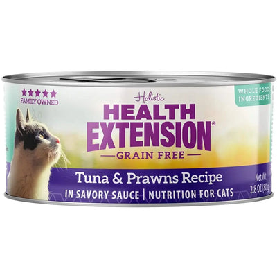 Health Extension Grain Free Tuna and Prawns Canned Cat Food 24 / 2.8 oz Health Extension