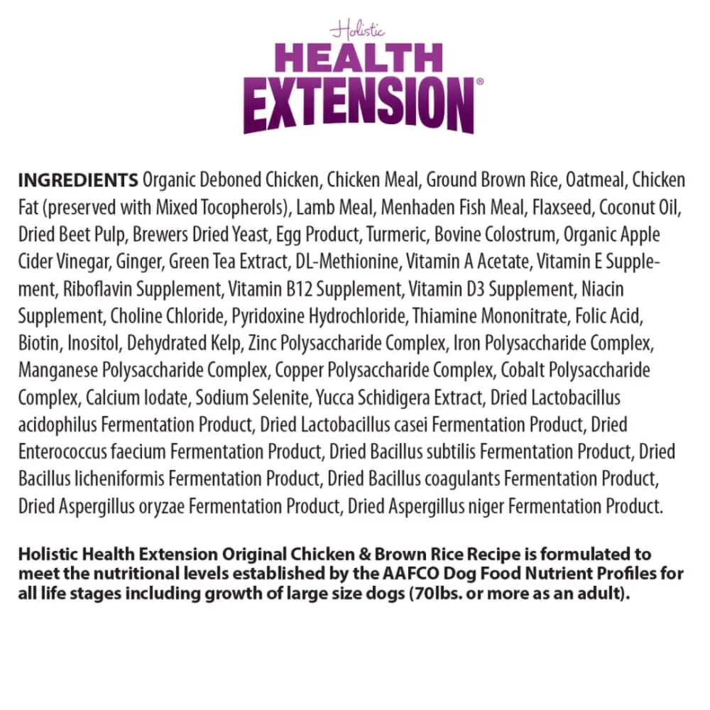 Health Extension Original Chicken & Brown Rice Recipe Health Extension