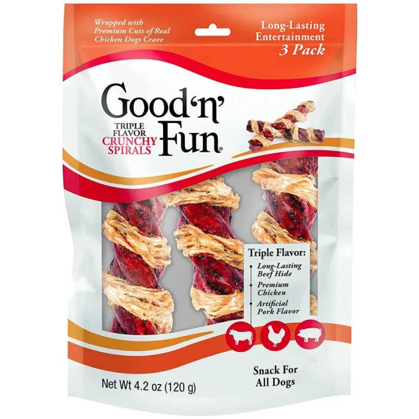 Healthy Hide Good N Fun Triple Flavor Crunchy Spirals Healthy Hide