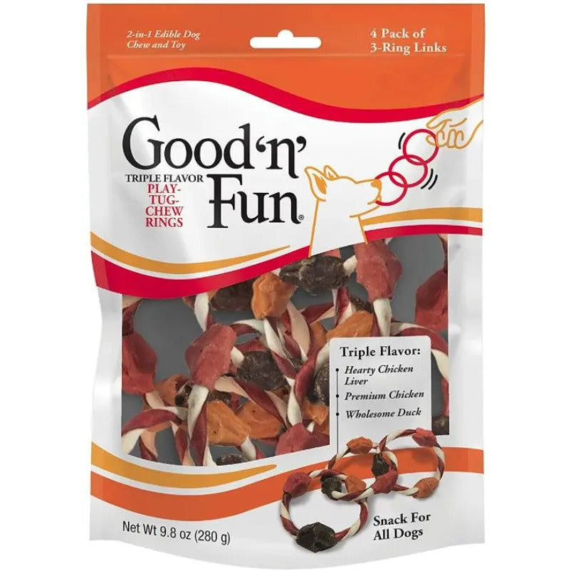 Healthy Hide Good N Fun Triple Flavor Play-Tug-Chew Rings Healthy Hide