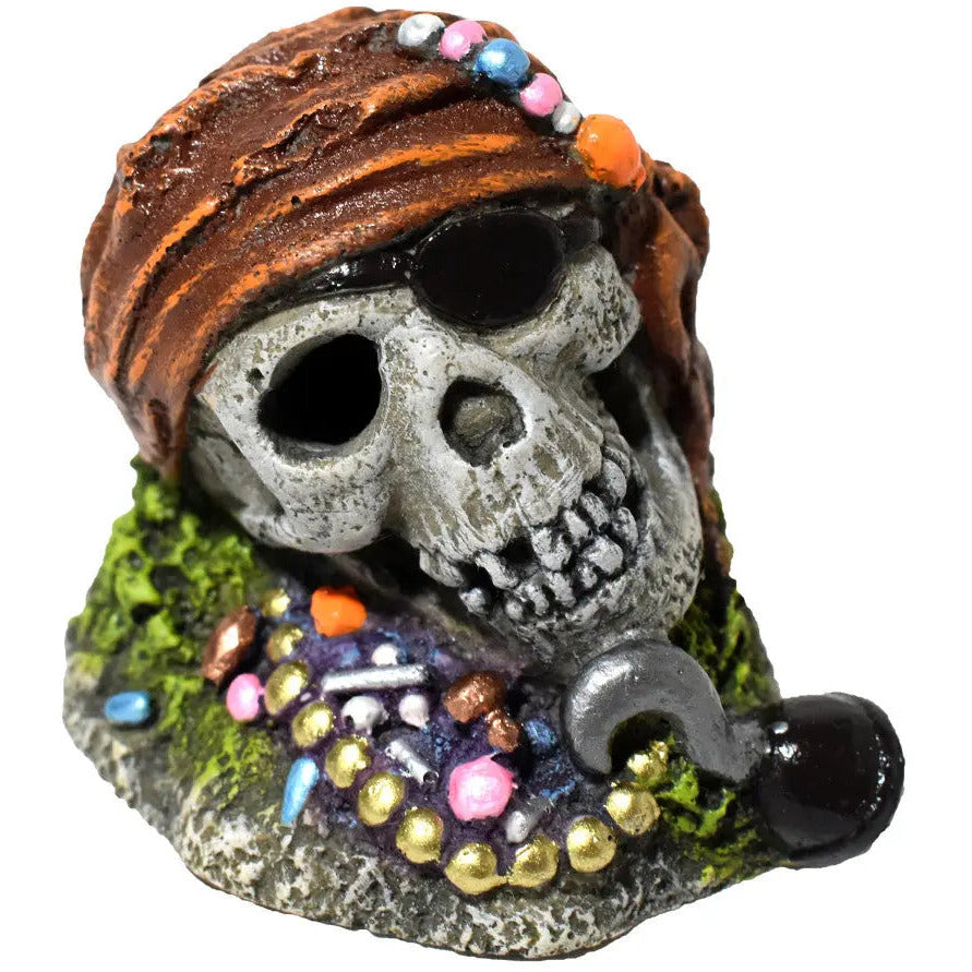 Hikari USA Pirate Skull w/Treasure Resin Ornament 2.7 in Hikari USA