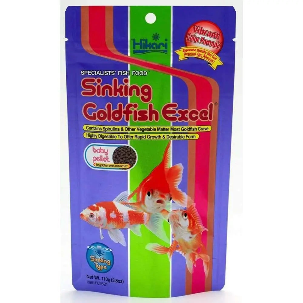 Hikari USA Sinking Goldfish Excel Pellets Fish Food 1ea/3.8 oz, Baby Hikari USA