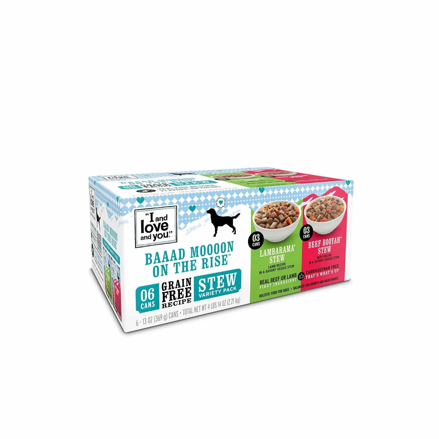 I and Love and You Dog Can Variety-Pack, Stew - Bad Mooooon On The Rise Wet Dog Food 13 OZ CAN (6 PACK) I and Love and You