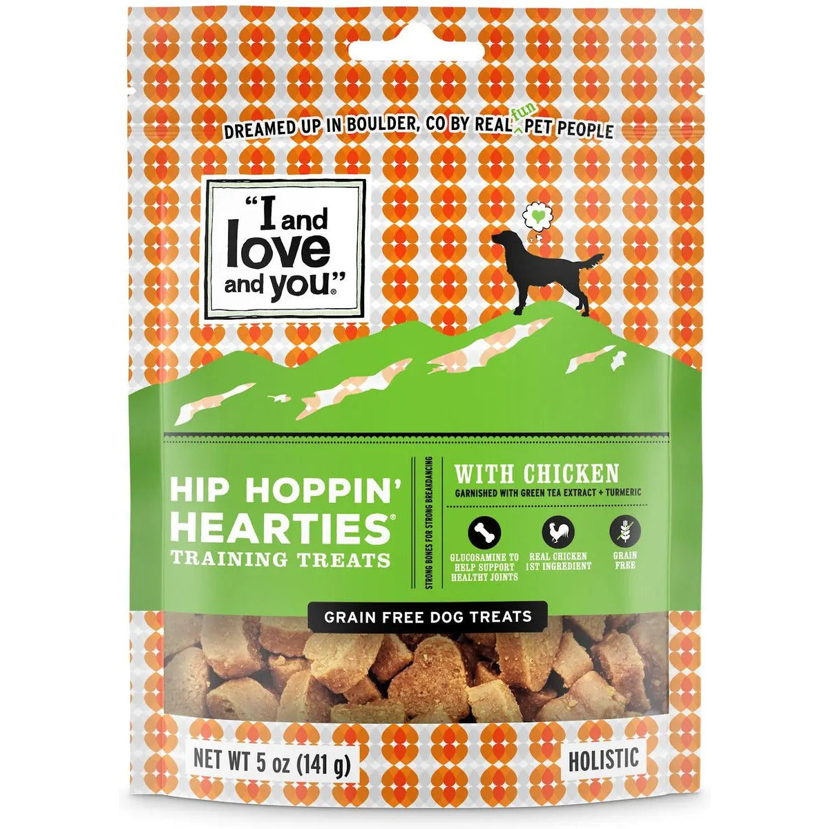 I and Love and You Hip Hoppin' Hearties Grain-Free Chicken Dog Treats 5 oz I and Love and You